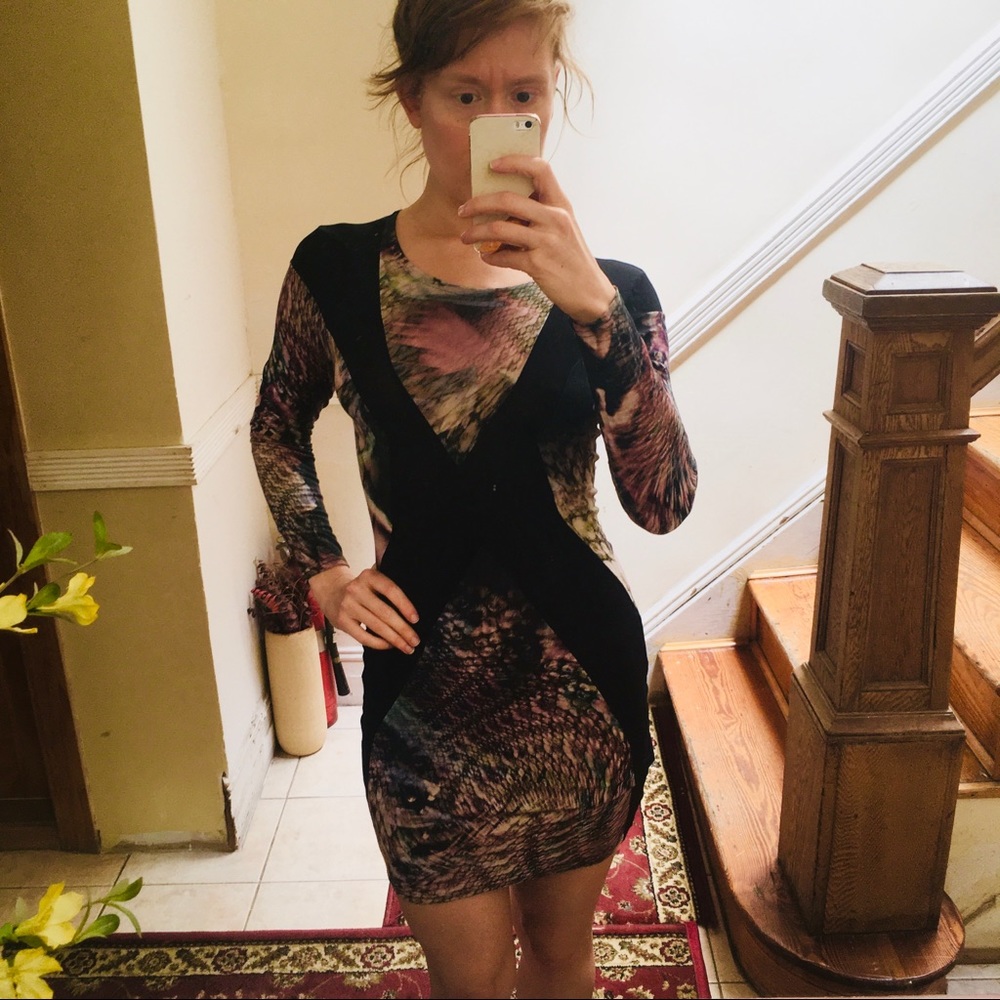 Geometric Snake Skin Bodycon Dress by Me&Thee